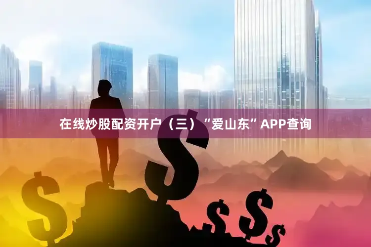 在线炒股配资开户（三）“爱山东”APP查询